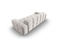 Canapea 3 locuri, Kendal, Micadoni Home, BL, 222x103x79 cm, catifea, gri deschis