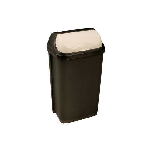 Cos de gunoi cu capac glisant, plastic, 50 L, antracit