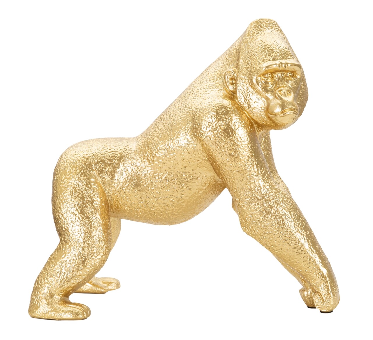 Decoratiune, Mauro Ferretti, Gorilla Side, 24.3 x 12.8 x 25 cm, polirasina, auriu