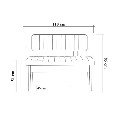 Bancheta cu spatar, Vina 1053-2, Vella, Anthracite, Walnut, 110x40x85 cm