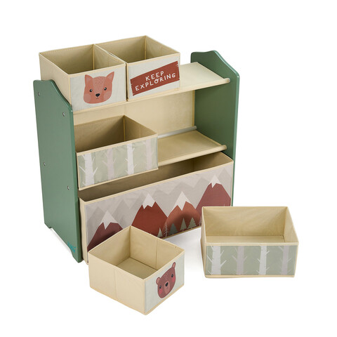 Organizator jucarii / mobilier camera copilului Green Forest, U-grow, 63x30x60 cm, lemn, verde