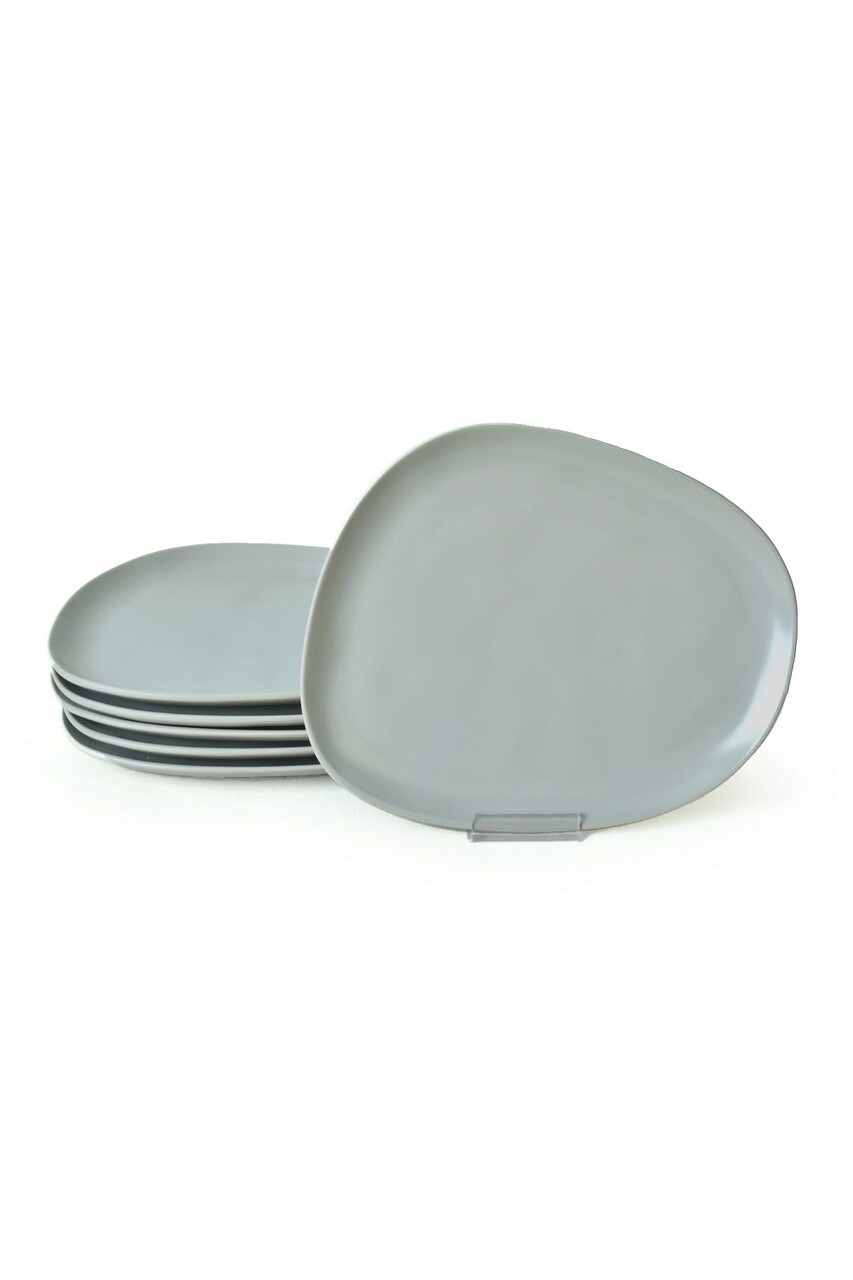 Set platouri pentru servire, Keramika, 275KRM2210, 100% CERAMICA / , Nu absoarbe apa, Gri Mat