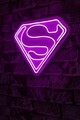 Decoratiune luminoasa LED, Superman,  Benzi flexibile de neon, DC 12 V, Roz