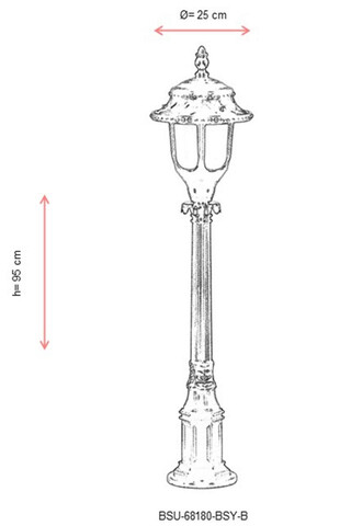 Lampadar de exterior, Avonni, 685AVN1196, Plastic ABS, Negru