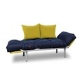 Canapea extensibila Gauge Concept, Navy Blue Yellow, 2 locuri, 190x70 cm, fier/poliester