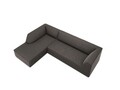 Coltar stanga 4 locuri, Ruby, Micadoni Home, BL, 273x180x69 cm, catifea, gri inchis