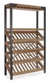 Raft organizator pentru sticle Kantin, Bizzotto, 114 x 38 x 199 cm, otel/lemn de brad