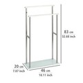 Suport pentru prosoape de baie, Wenko, Debar, 20 x 46 x 83 cm, inox/sticla, alb