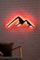 Decoratiune luminoasa LED, Mountain, MDF, 60 LED-uri, Rosu