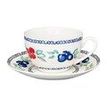 Set 6 cesti cu farfurie pentru cafea/ceai Kalina, Ambition, portelan, multicolor