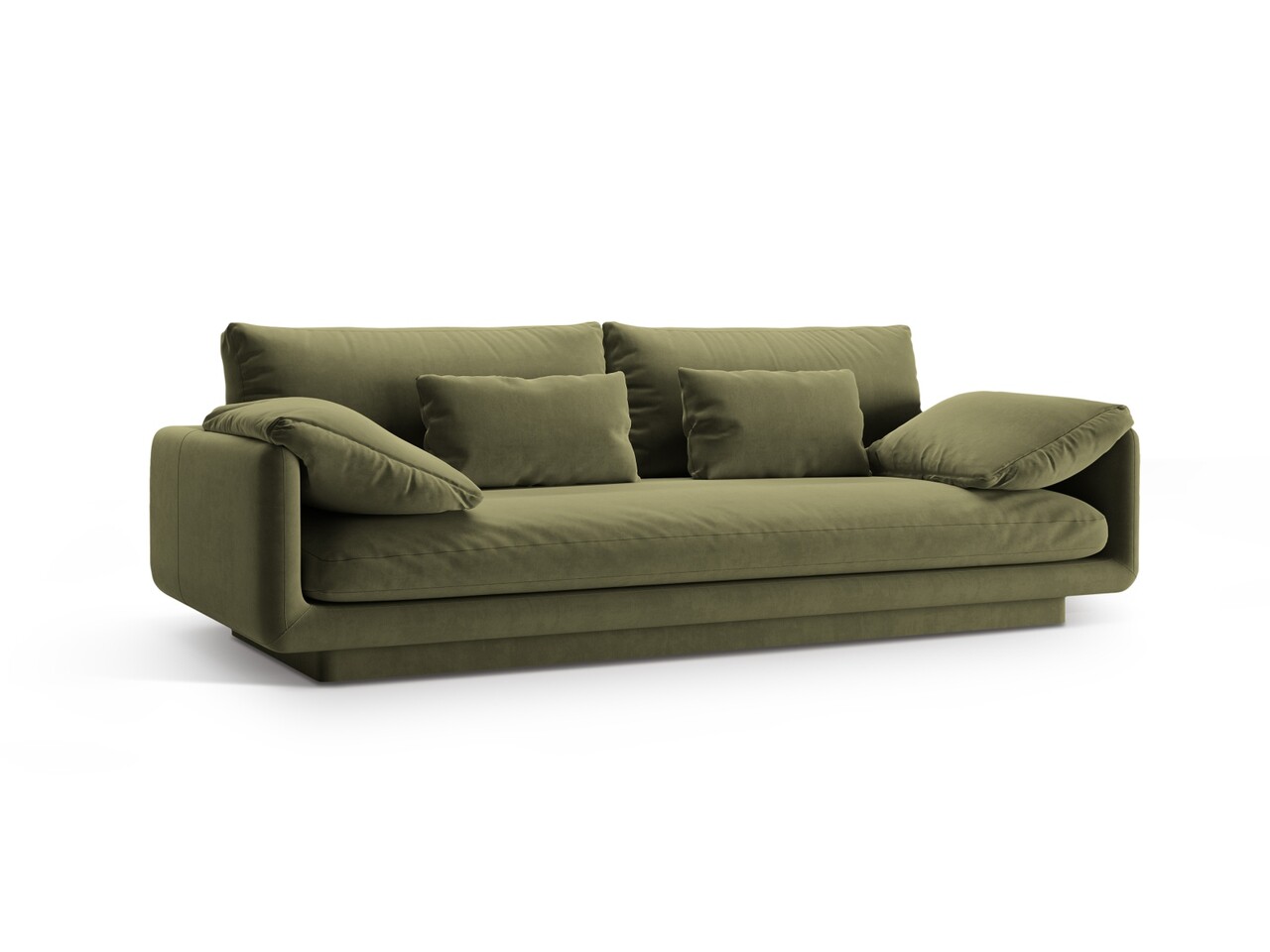 Canapea 3 locuri, Torino-184, Micadoni Home, 220x103x83 cm, catifea, verde deschis - 2 | YEO