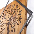 Decoratiune de perete, Tree, 50% lemn/50% metal, Dimensiune: 54 x 54 cm, Nuc / Negru