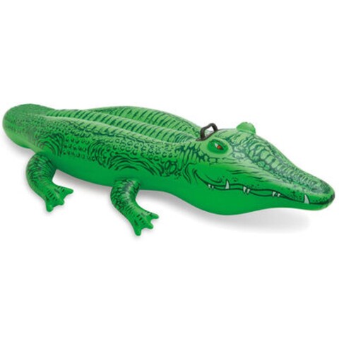 Saltea gonflabila pentru plaja Intex Ride On Crocodile, 168x86 cm, neopren, verde