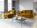 Sezlong living stanga, Madara, Mazzini Sofas, gold legs, 102x182x90 cm, catifea, galben