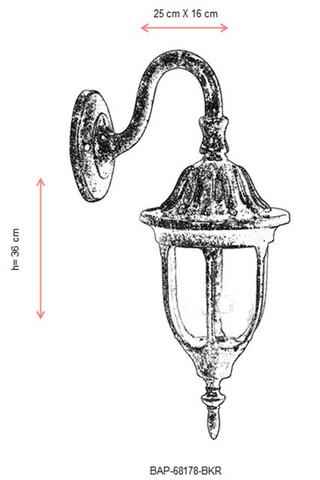 Lampa de exterior, Avonni, 685AVN1180, Plastic ABS, Maro