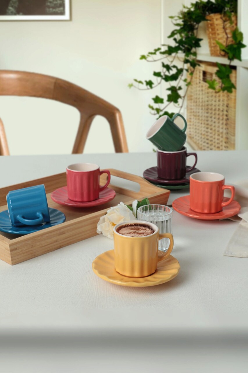 Set cesti de cafea, Keramika, 275KRM2177, 100% CERAMICA / , Nu absoarbe apa, Multicolor