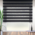 Jaluzea rulou zebra / roleta textila, Pliseli Day & Night, 190x200 cm, poliester, negru