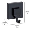 Set 2 carlige cu montare pe perete Quadro Black, Wenko, 6x5x7 cm, ABS, negru