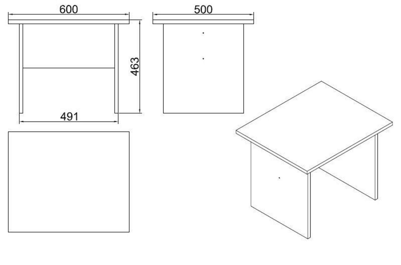 Masuta de cafea, Locelso, Vario B, 60x46.3x50 cm, Nuc / Antracit