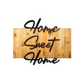 Decoratiune de perete, Home Sweet Home, 50% lemn/50% metal , Dimensiune: 58 x 48 x 3 cm, Negru