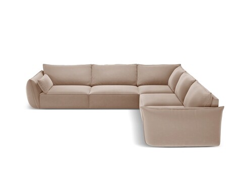 Coltar simetric 7 locuri, Kaelle, Micadoni Home, BL, 286x286x85 cm, catifea, bej