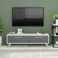 Comoda TV, Olivia, Melisa, 120x45x29.6 cm, PAL , Alb / Antracit