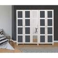 Dulap cu oglinda pentru haine Victoria - White, Anthracite, Vella, 220x50x201 cm