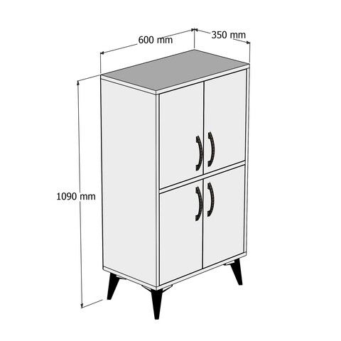 Dulap multifunctional, Tanmob, MDL0201, 60x109x35 cm, PAL , Alb