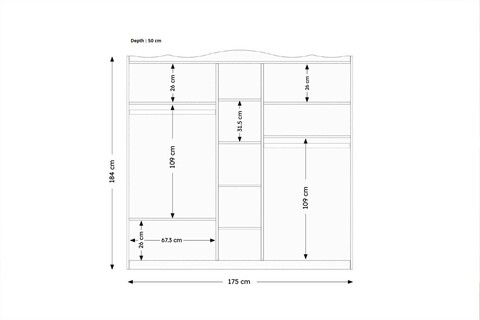 Dulap pentru haine, Glenevis, Lavinia 025, 175x186x50 cm, Antracit