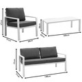 Set mobilier de gradina 4 piese Ritchie, Pakoworld, aluminiu/poliester, antracit/alb