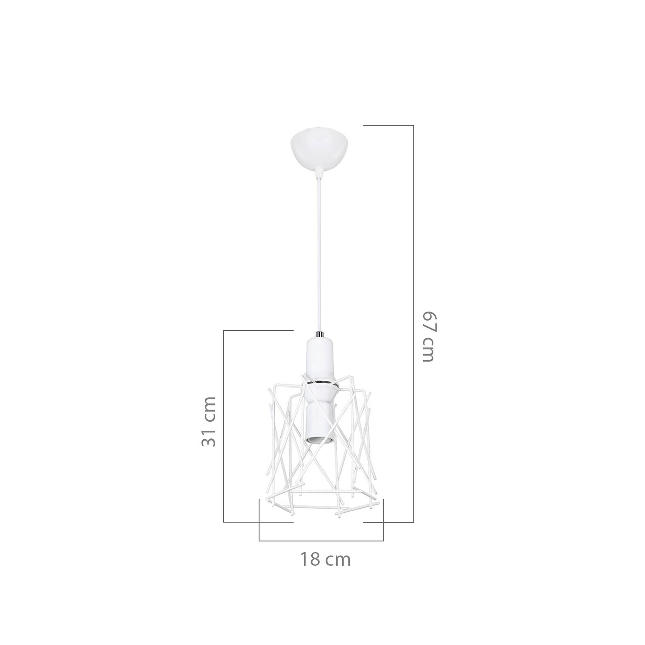 Lustra Modelight-Karma 1, 67x18x31 cm, 1 x E27, 60 W, alb