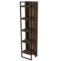 Biblioteca Kelvin, Tera Home, 39x36.6x180 cm, maro/negru