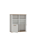 Dulap multifunctional Oude, Bedora, 110.3x41.3x118.3 cm, PAL/MDF/lemn, alb/stejar