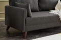 Canapea fixa Bella Sofa, Balcab Home, 2 locuri, 177x81x85 cm, lemn, antracit