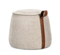 Taburet Anila, Bizzotto, D50x41.5 cm, MDF/poliester Chenille, gri deschis