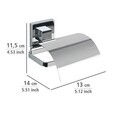 Suport pentru hartie igienica, Wenko, Quadro Vacuum-Loc®, 13 x 11.5 x 14 cm, inox/plastic