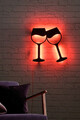 Decoratiune luminoasa LED, Wine Glasses, MDF, 60 LED-uri, Rosu