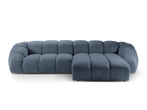 Coltar dreapta 4 locuri, Diana-192, Micadoni Home, 334x182x72 cm, catifea structurata, albastru jeans