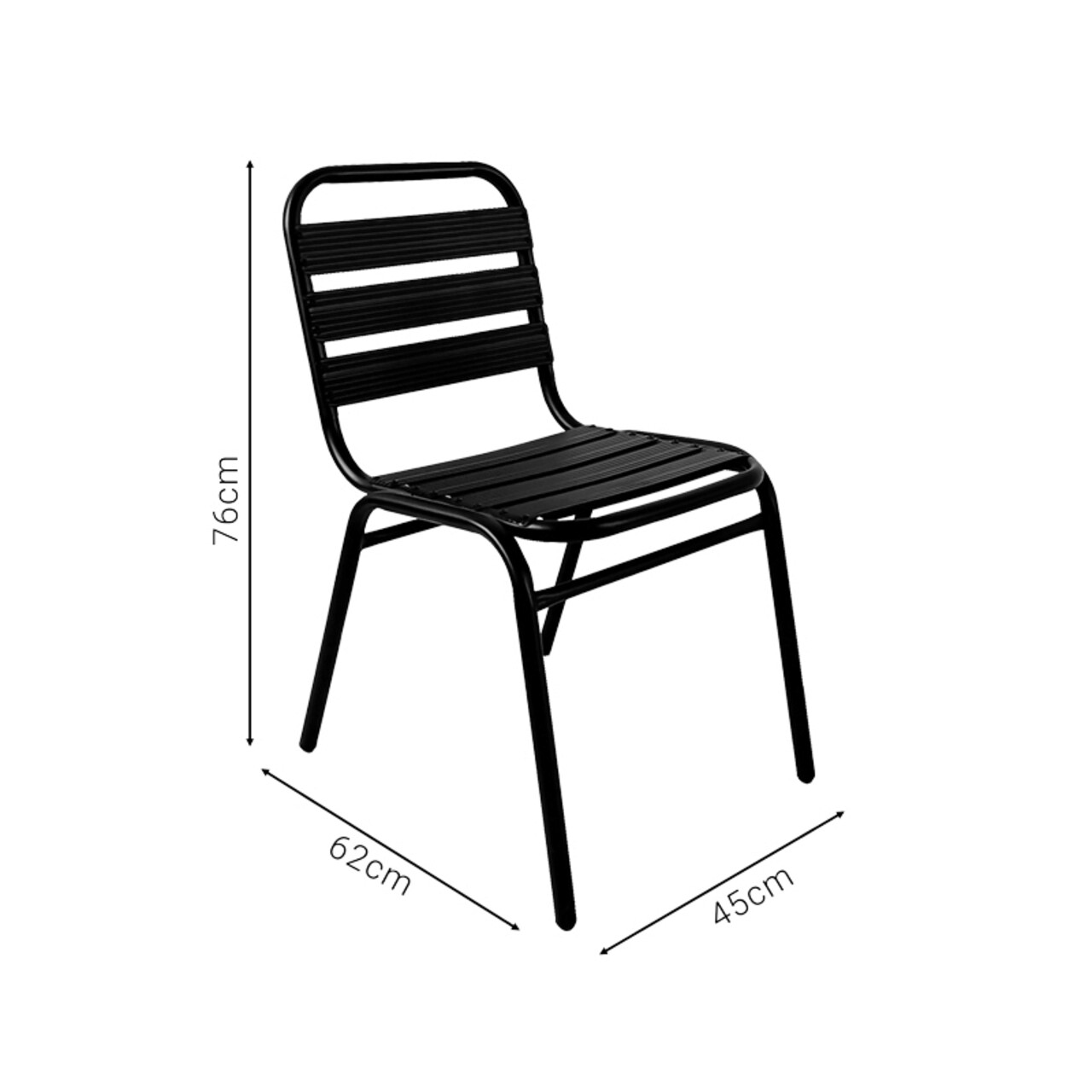 Scaun de gradina Sussie Chair, Pakoworld, 45x62x76 cm, aluminiu/otel, negru