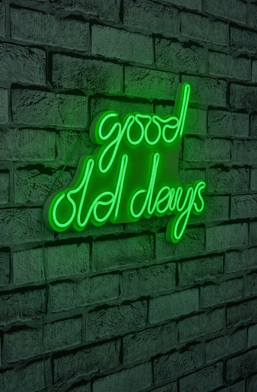 Decoratiune luminoasa LED, Good Old Days, Benzi flexibile de neon, DC 12 V, Verde