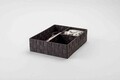 Organizator dulap cu 3 compartimente, Compactor, 32 x 25 x 8 cm, textil, maro inchis