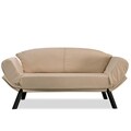 Canapea extensibila Genzo, Futon, 2 locuri, 177x81x87 cm, metal, crem