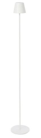 Lampadar LED de exterior Etna, Bizzotto, 17x115 cm, cu baterie reincarcabila, otel acoperit cu pulbere, alb