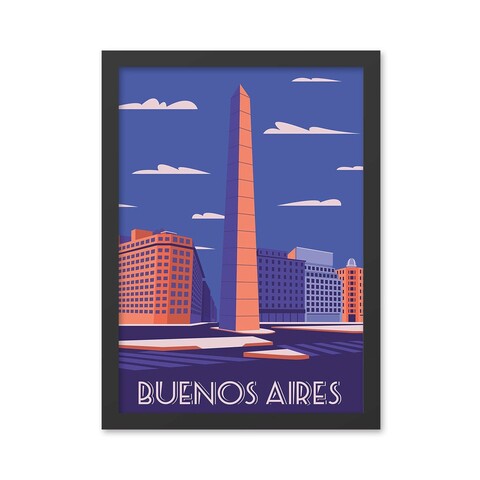 Tablou decorativ, Buenos Aires (40 x 55), MDF , Polistiren, Multicolor