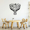 Decoratiune de perete, Deer, Metal, Dimensiune: 66 x 70 cm, Negru