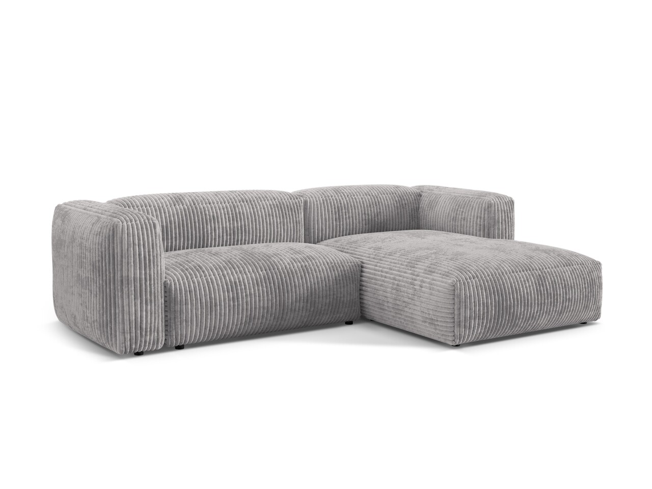 Coltar modular dreapta 2 locuri, Martina-212, Micadoni Home, 283x176x75 cm, velur, gri deschis - 1 | YEO