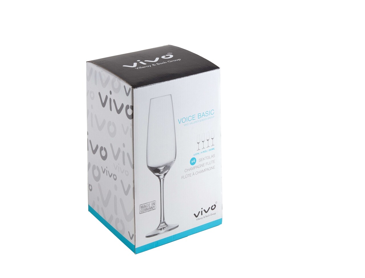 Set 4 pahare pentru sampanie, Vivo Villeroy & Boch, Voice Basic Glass, 283 ml, sticla cristal