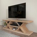 Comoda TV, Zena Home, Massi, 136x42x37 cm, PAL, Stejar