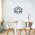 Decoratiune de perete, Lotus Flower 1 Metal  Decor, metal, 50 x 43 cm, negru