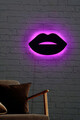 Decoratiune luminoasa LED, Lips 2, MDF, 60 LED-uri, Roz